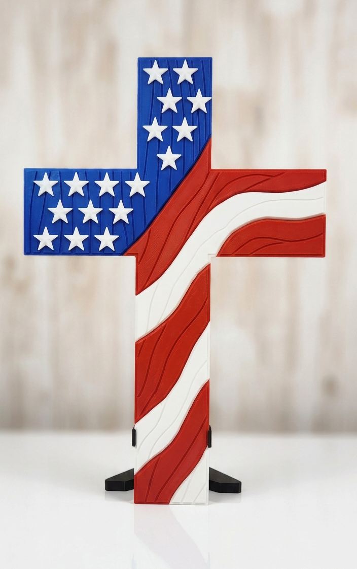 American Flag Cross 20"